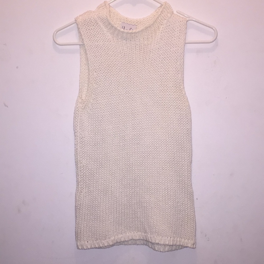 White Sleeveless Sweater